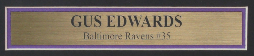 Gus Edwards Signed 8x10 Photo Baltimore Ravens Framed JSA 187159