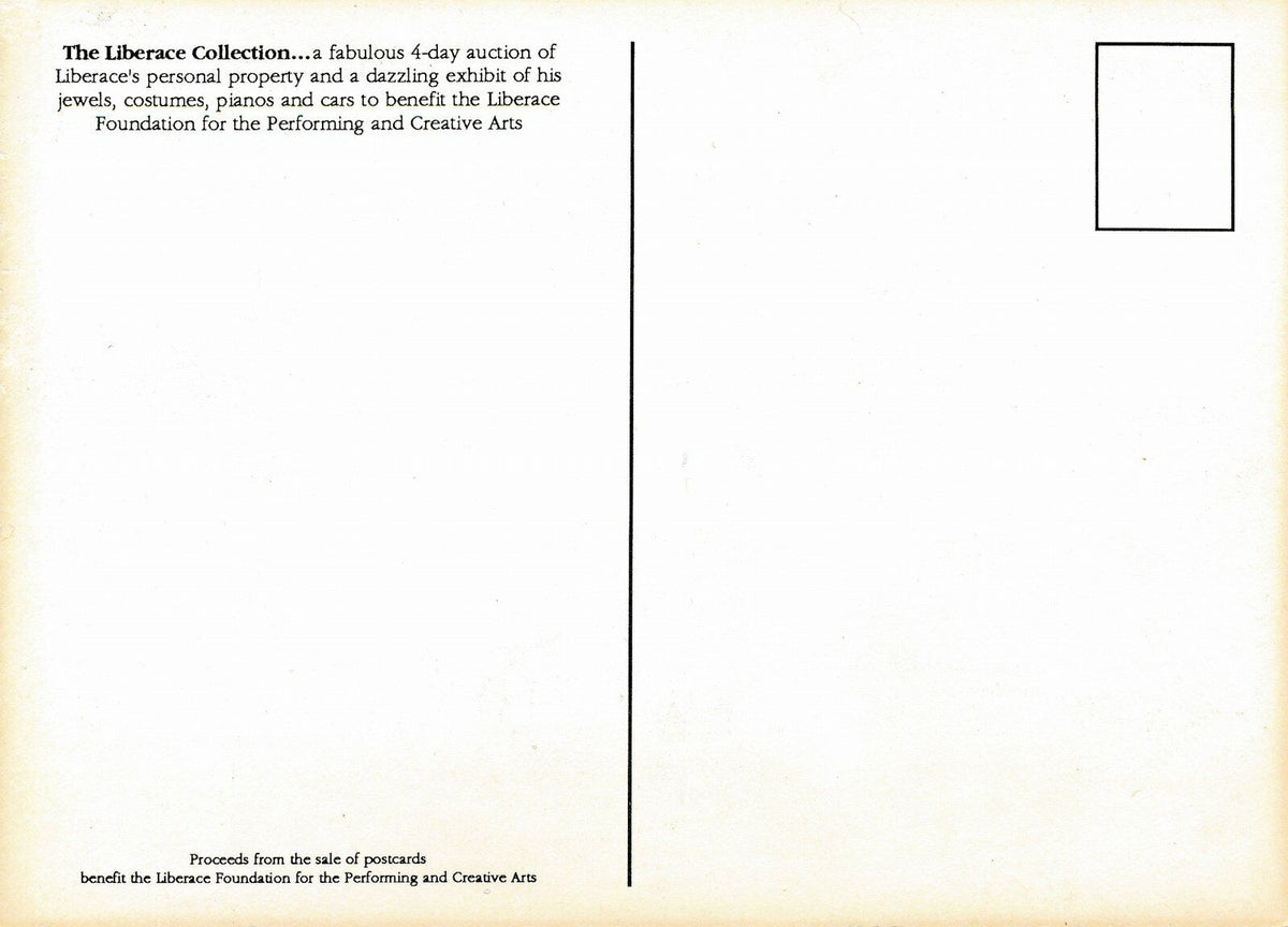 The Liberace Collection Auction Announcement Postcard 145735