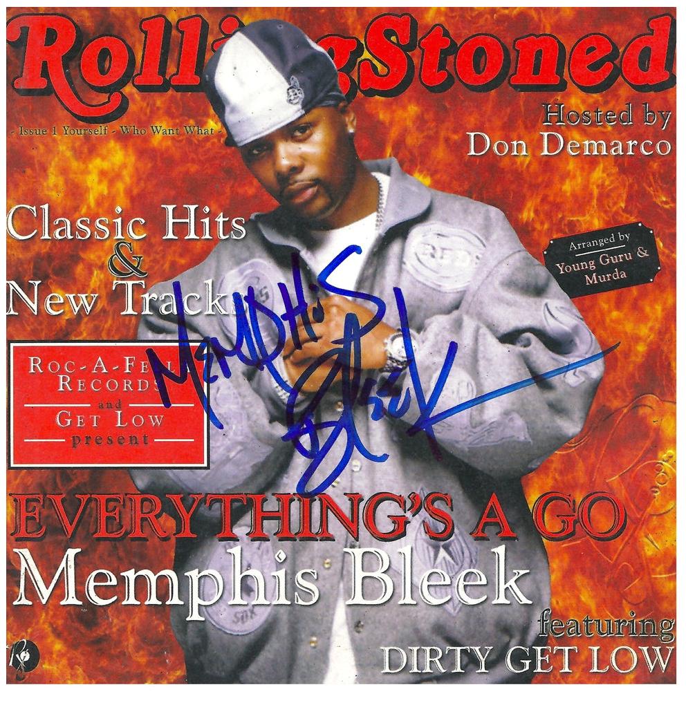 Memphis Bleek Signed Rolling Stoned CD Cover RD