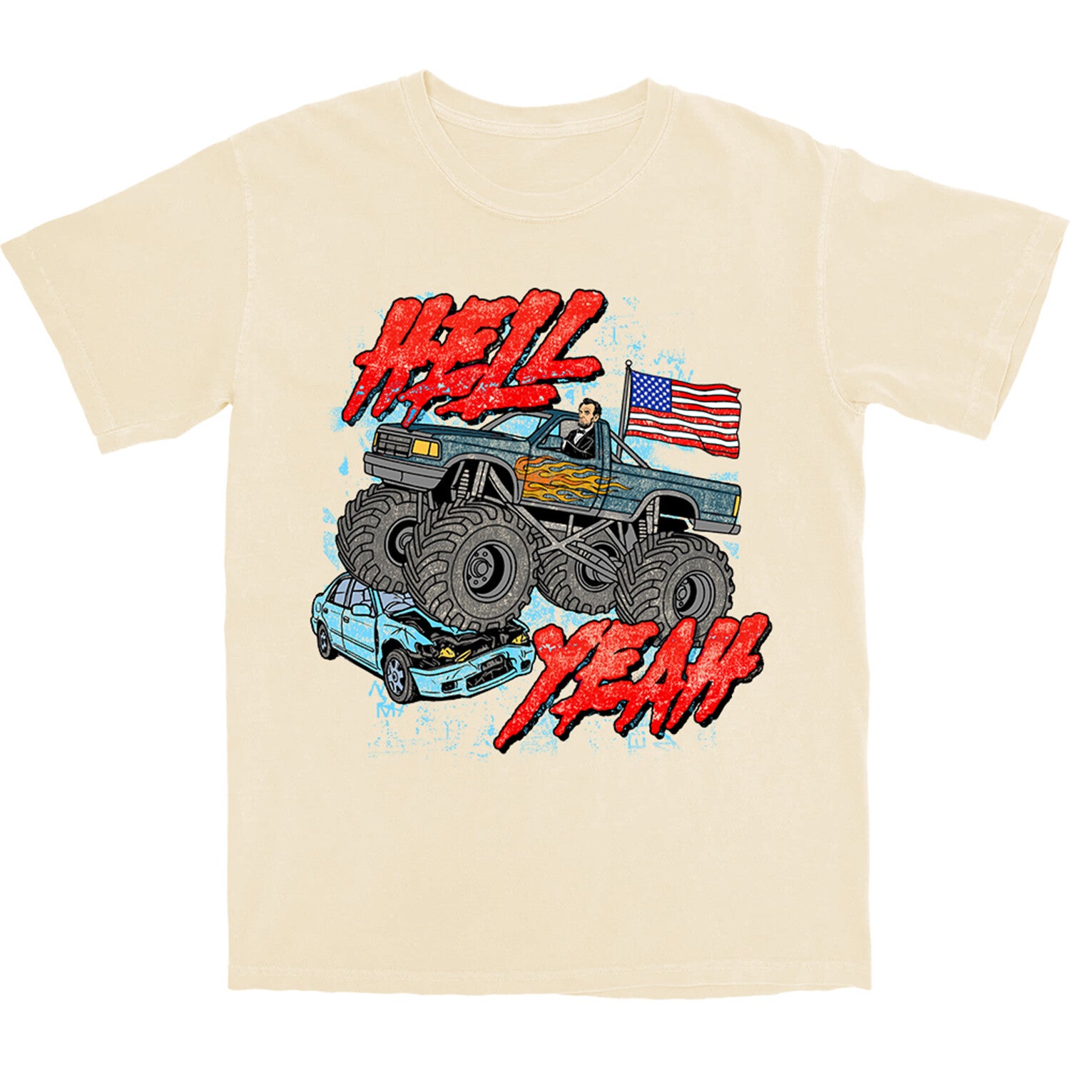 Hell Yeah Lincoln T-Shirt // Natural