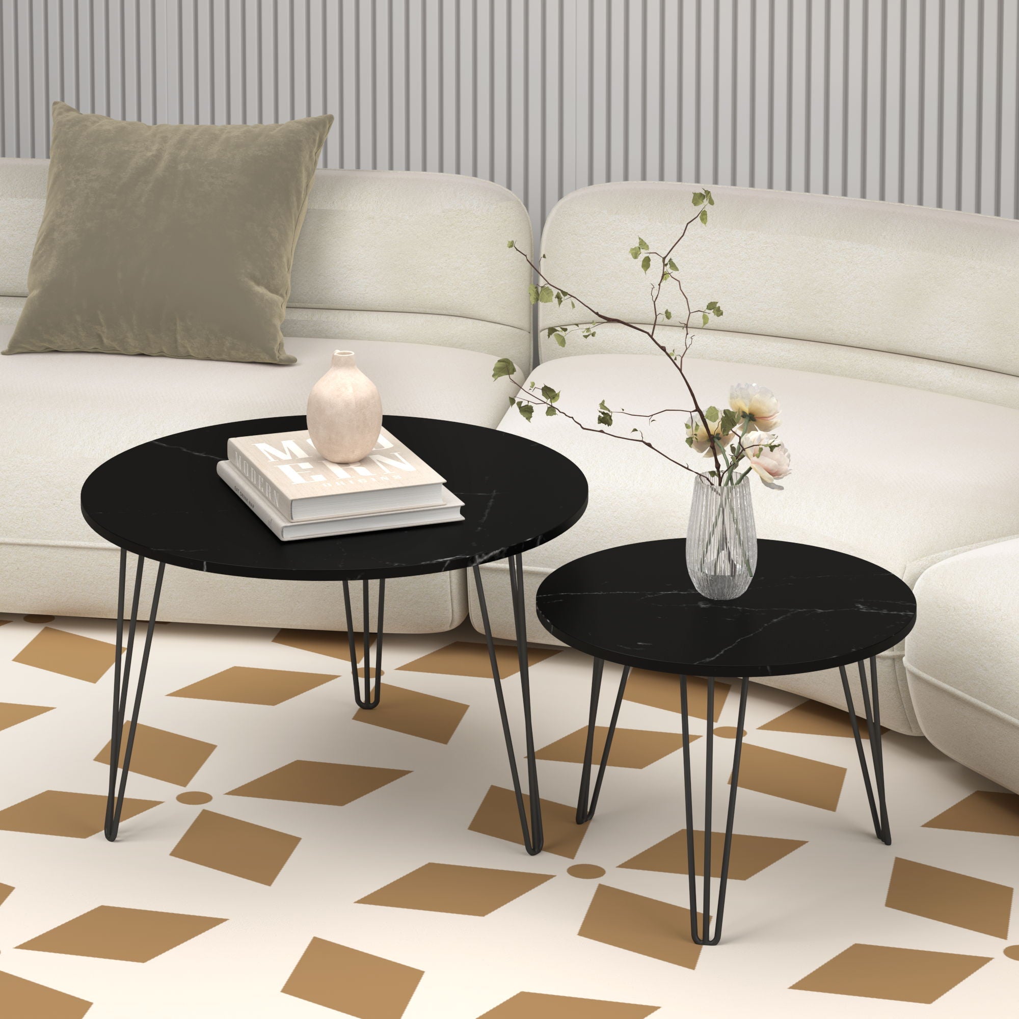 Round Nesting Coffee Table (Set of 2)