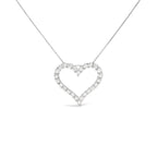 .925 Sterling Silver 2.0 Cttw Diamond Open Heart 18" Pendant Necklace (I-J Color, I2-I3 Clarity)