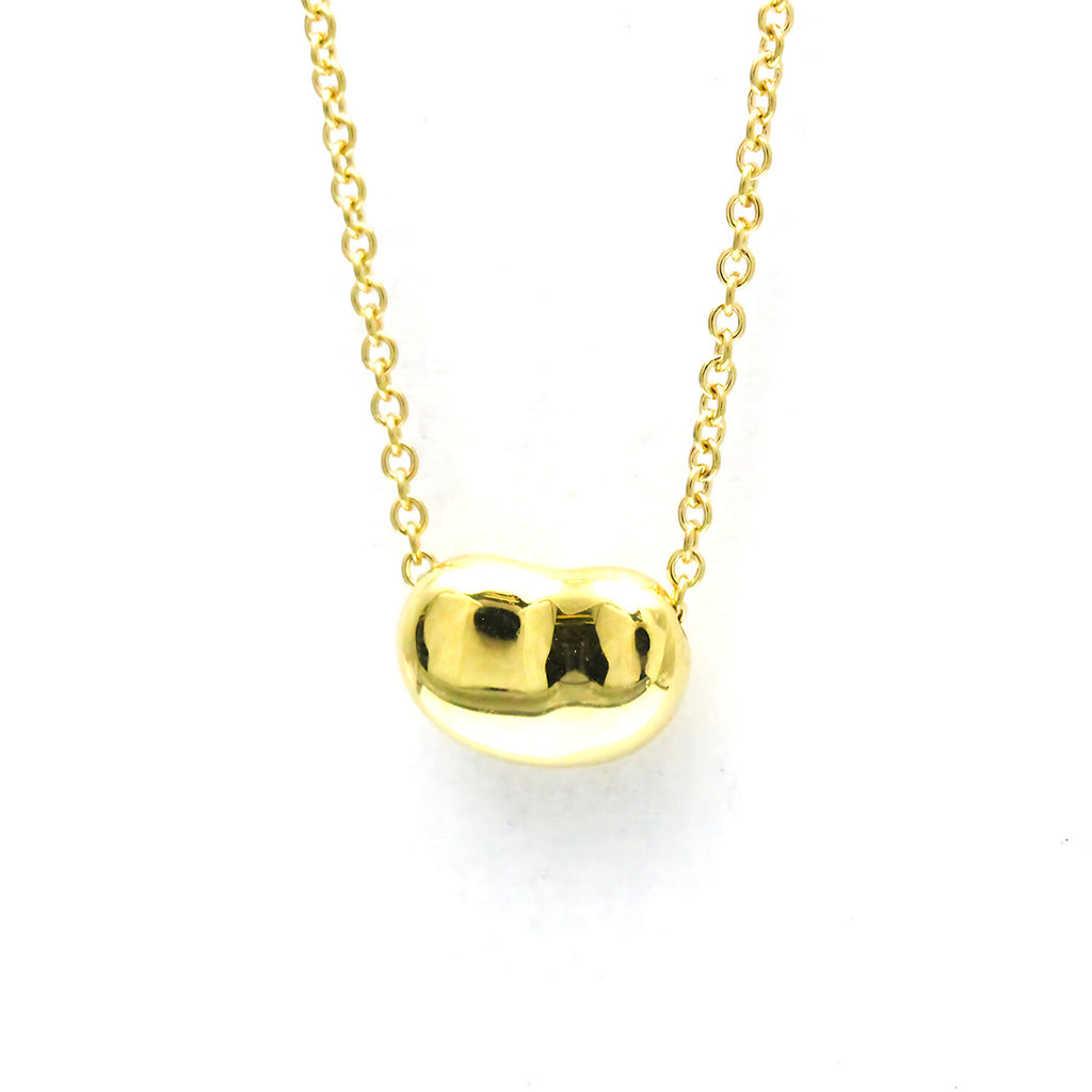 Tiffany & Co. // 18k Yellow Gold Bean Pendant Necklace // 15.94" // Store Display