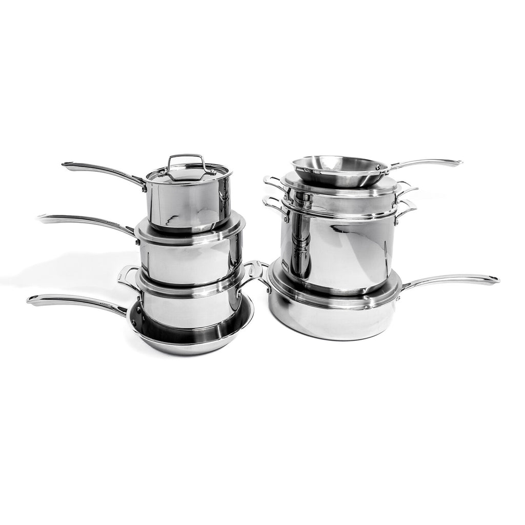 BergHOFF Professional 13pc Tri-Ply 18/10 Stainless Steel Cookware Set with SS Lids