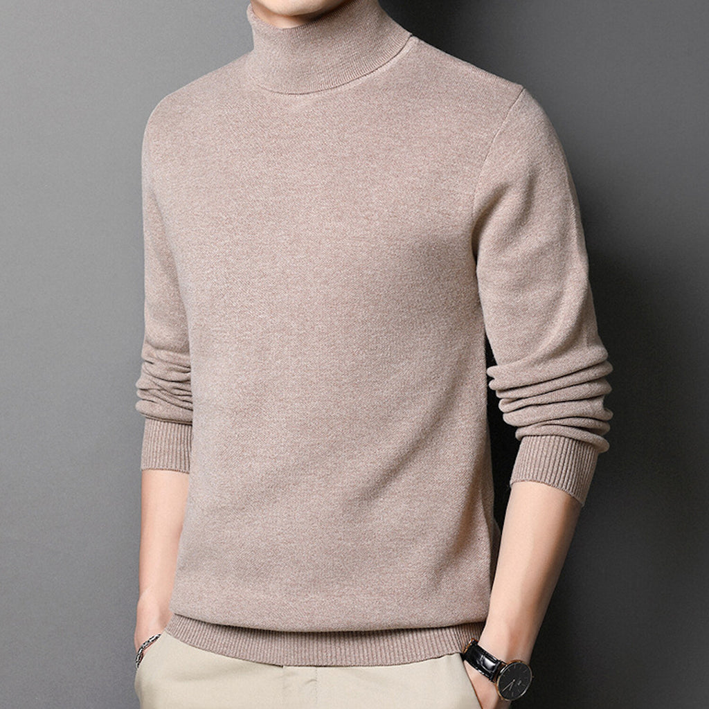 Heathered Turtleneck // Beige