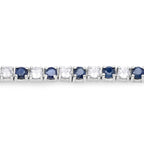 6.87 ct. t.w. Blue Sapphire and White Topaz Bracelet in Sterling Silver