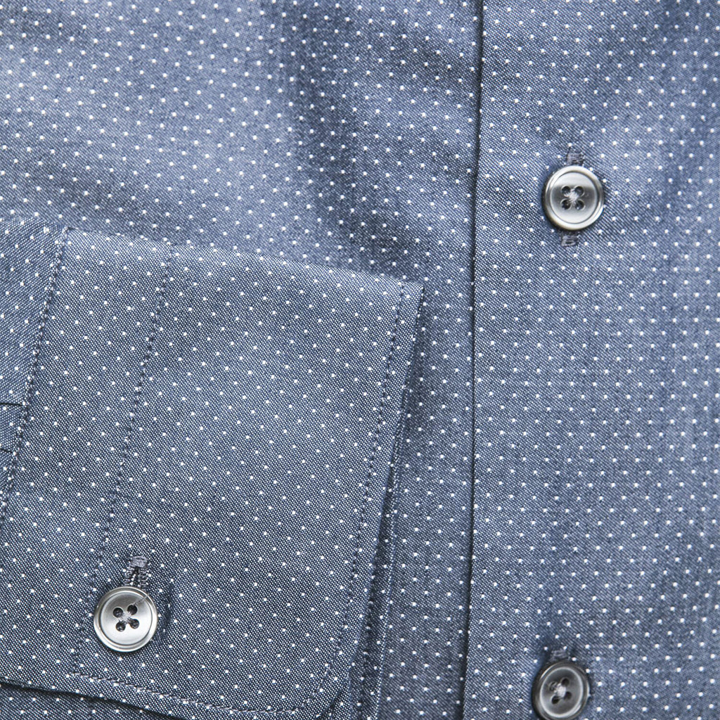 Hank Slim Medium Collar Shirt // Navy + White