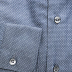 Hank Slim Medium Collar Shirt // Navy + White