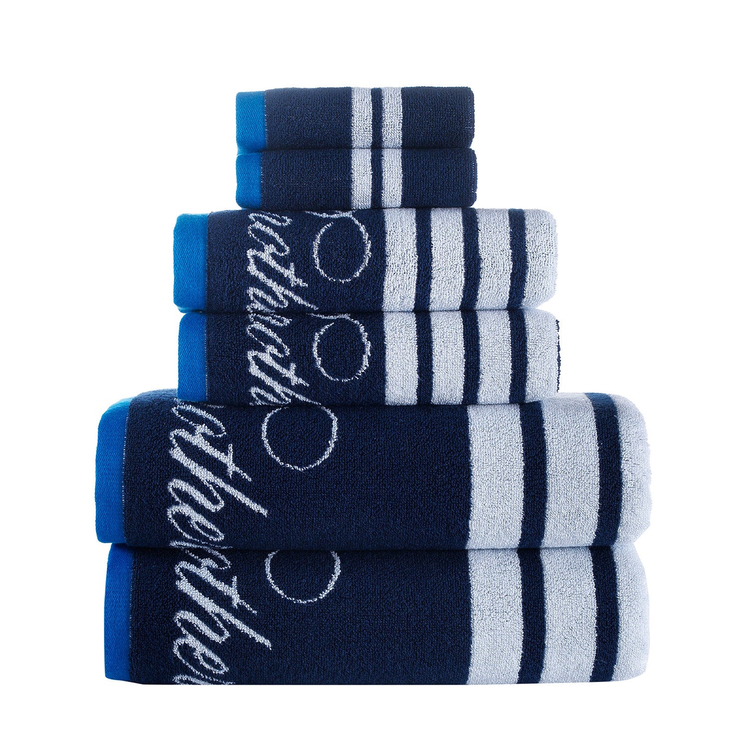 Nautical Blanket Stripe Towel Set // Set of 6