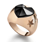 Baccarat Gold Vermeil Star of My Heart Crystal Ring // Black