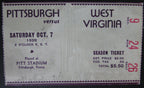 1939 Pitt  Panthers vs. WVU   Ticket Stub 10/7/39 at Pitt Stadium 145440