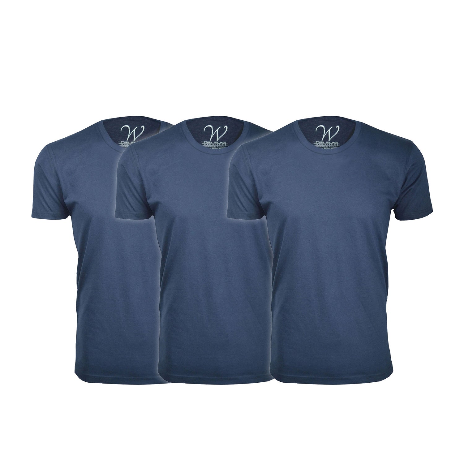 Ultra Soft Sueded Crew-Neck // Navy + Navy + Navy // Pack of 3