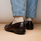 Ravello // Lizard Ring Leather Loafers // Brown