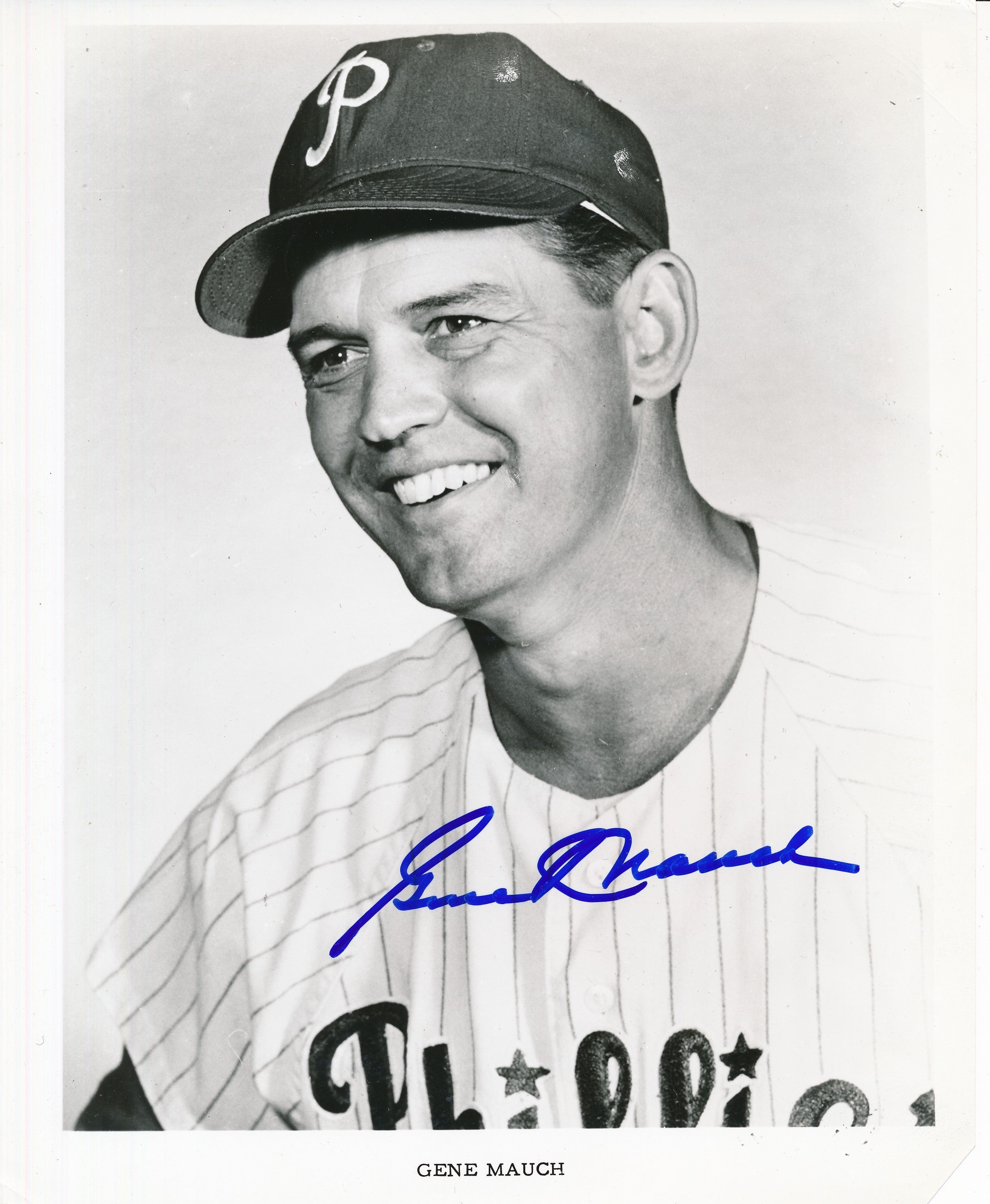 Gene Mauch Signed/Auto Vintage 8x10 Photo Philadelphia Phillies 189928