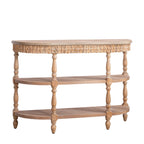 Handcrafted Console Table With Hand Woven Trim - Natural