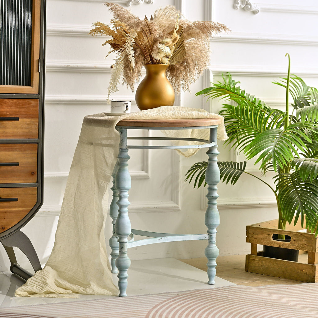 Round Top Carved Table