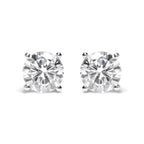 IGI Certified 14K White Gold 5.00 Cttw Round Brilliant-Cut Lab Grown Diamond Classic 4-Prong Stud Earrings with Screw Backs (F-G Color, SI1 Clarity)