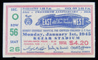 1945 Shrine Bowl East vs. West Ticket Stub, Kezar Stadium, SF California