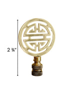 Vintage Scroll Solid Brass Lamp Finial Antique Brass, 2.8"h