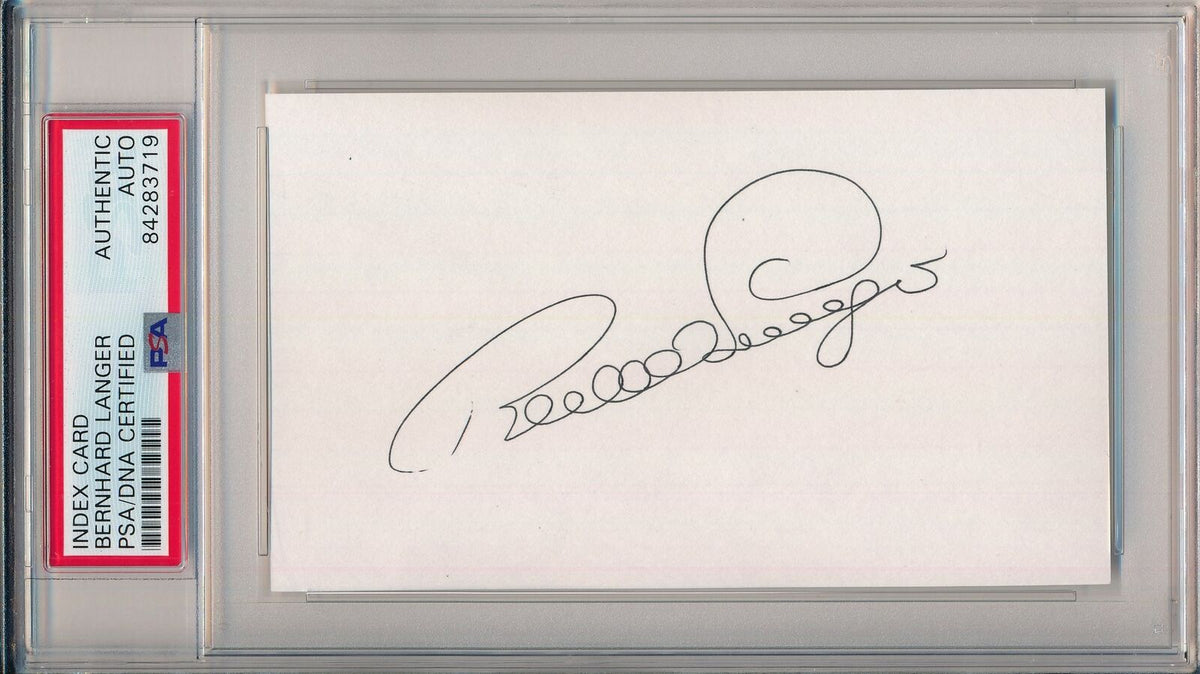Bernhard Langer PGA Champ Signed/Autographed 3x5 Index Card PSA/DNA 157256