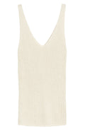 Women's Treasure & Bond V-Neck Ribbed Sweater Tank, Size Small - Beige