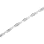 .925 Sterling Silver 1-1/2 Cttw Round and Baguette Cut Diamond Wave Link Bracelet (I-J Color, I2-I3 Clarity) - 7"