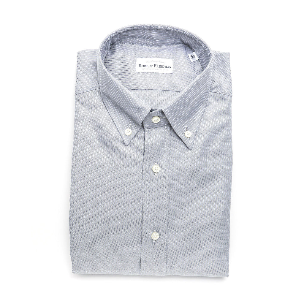 Ethan Regular Button-Down Shirt // Light Blue + Gray