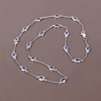 5.94 Carat Genuine Tanzanite .925 Sterling Silver Necklace
