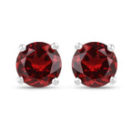 1.90 Carat Genuine Garnet .925 Sterling Silver Earrings
