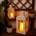 Set of 2 Decorative Candle Lantern Metal Candle Holder Hanging Lantern