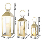 19.5"H Elegant Gold Stainless Steel Lantern