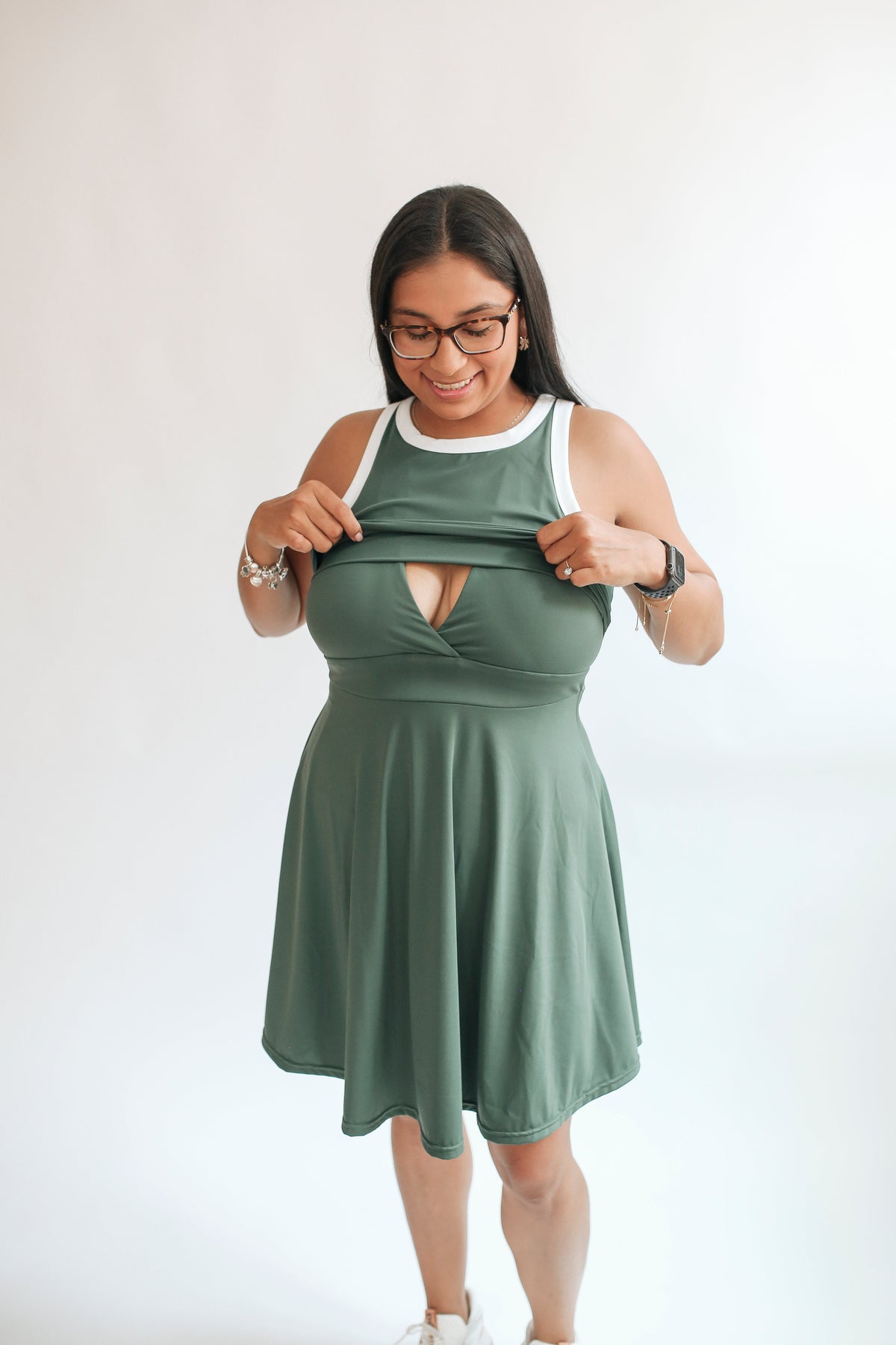 The Courtside Nursing Tennis Dress – Breastfeeding Friendly