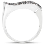 0.21 Carat Genuine Champagne Diamond .925 Sterling Silver Ring