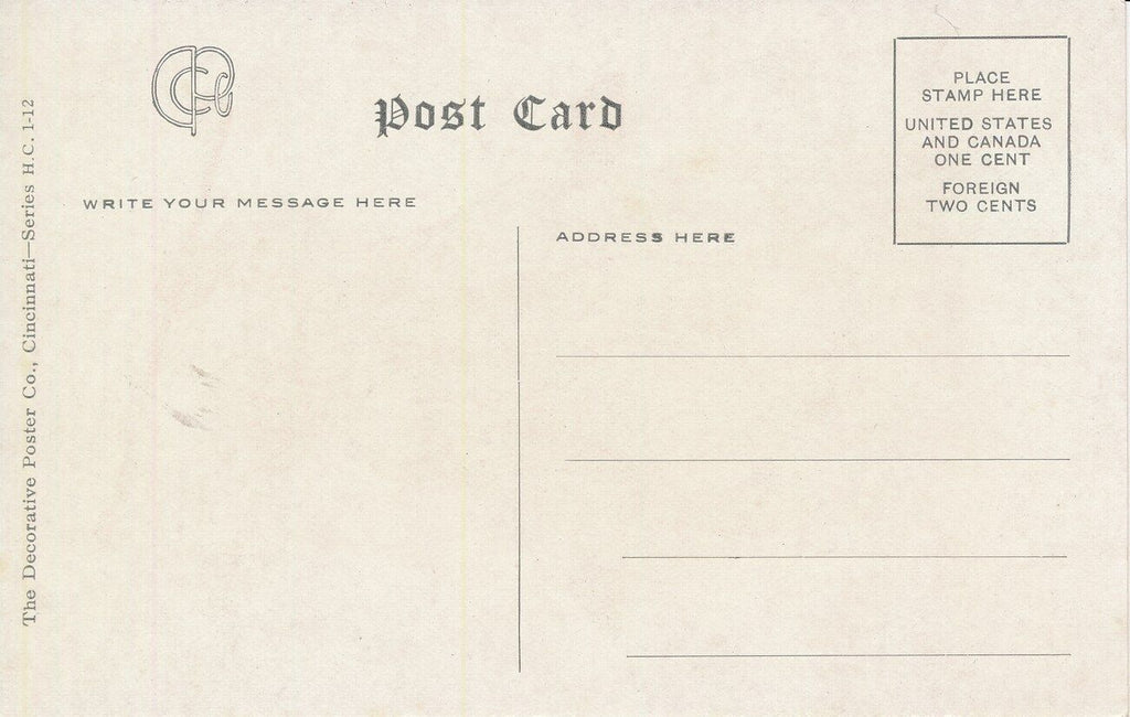 Vintage 1911 Football Themed Post Card with figure waving flag 149152