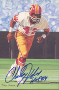 Charley Taylor Autographed/Inscr Goal Line Art GLAC Postcard Redskins JSA 177814