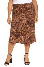 Plus Size Women's Bobeau Lyndon Satin Bias Skirt, Size 3X - Brown