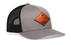 Diamond Mountain and Trees Trucker Hat  |  Leather Outdoors Snapback