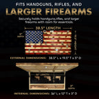 American Flag Challenge Coin Display with Hidden Gun Storage – Holds 100 Coins
