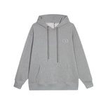 Dior Classic Letter Embroidered Hoodie Grey