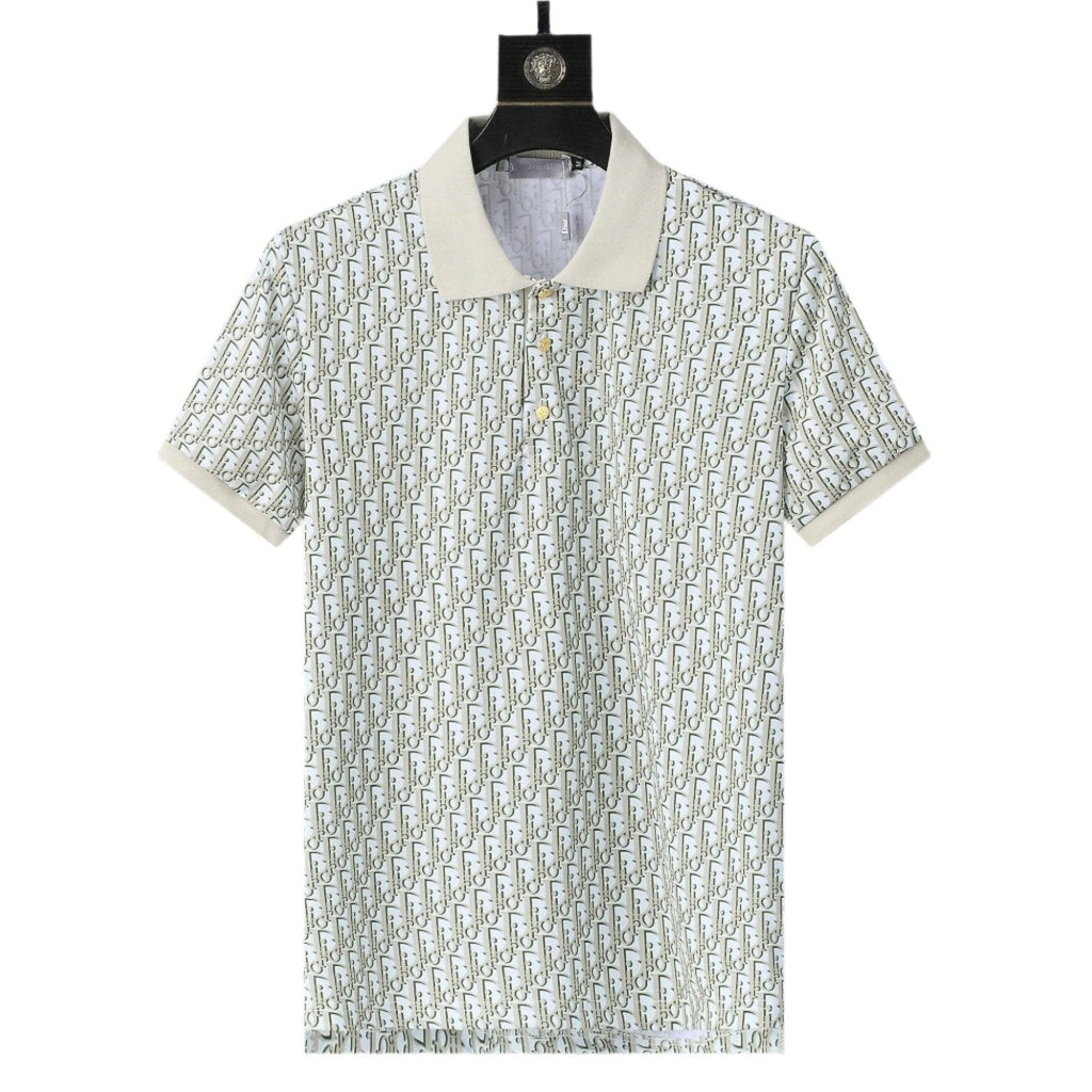 Dior Geometric Green T-Shirt With Collar