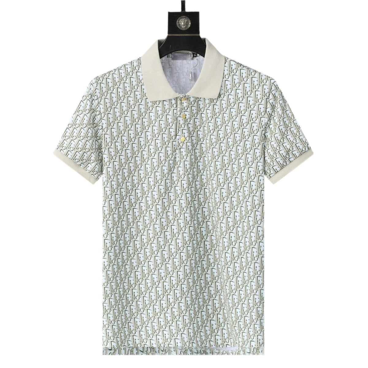 Dior Geometric Green T-Shirt With Collar