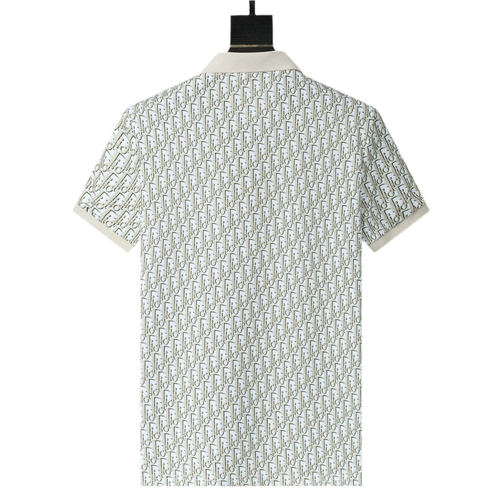 Dior Geometric Green T-Shirt With Collar