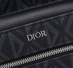 Dior Rider Zipped Backpack Black Coated Cotton Canvas with CD Diamond Print