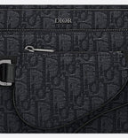 Dior Saddle Triple Pouch Beige and Black Dior Oblique Jacquard