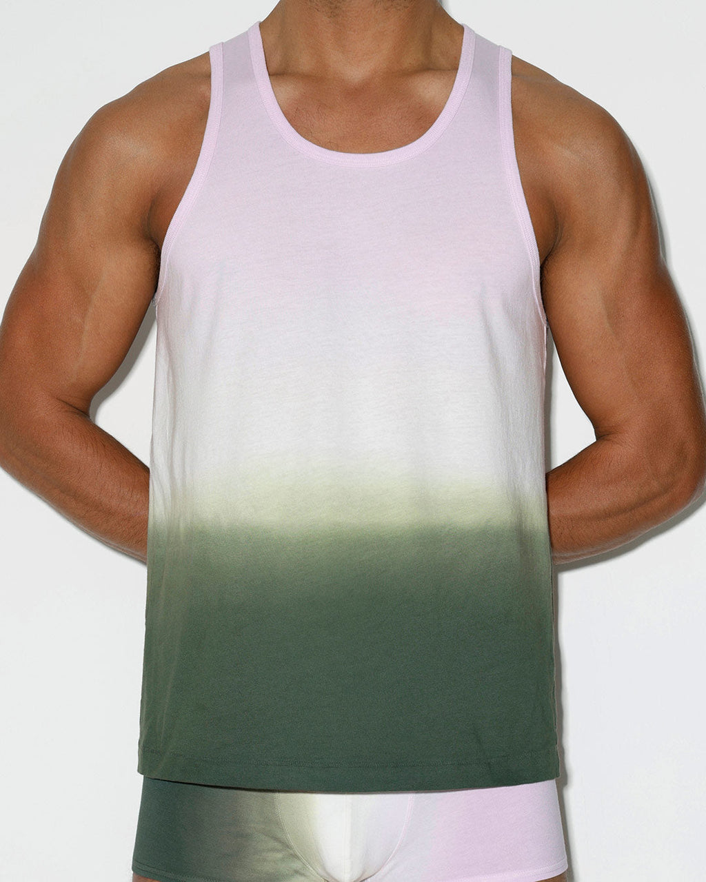 Dip Dye Relaxed Tank Lilac Green