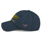 Aviator wings distressed dad hat — embroidered pilot cap, gift for pilots and aircrew