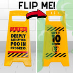 Warning Caution Desk Sign Deeply Satisfying Poo In Progress Novelty Toilet Humor
