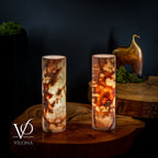 Divina Claire Onyx Table Lamp Pair #1