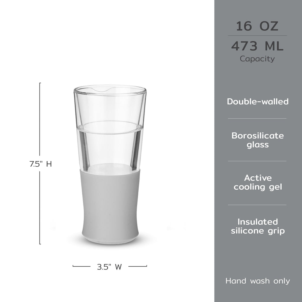 Glass Beer FREEZE™ in Gray, Set of 2
