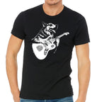 Dog Playing Guitar Men's Tshirt- Funny Canine Musician Apparel, Rock and Roll Clothing, Music Tee